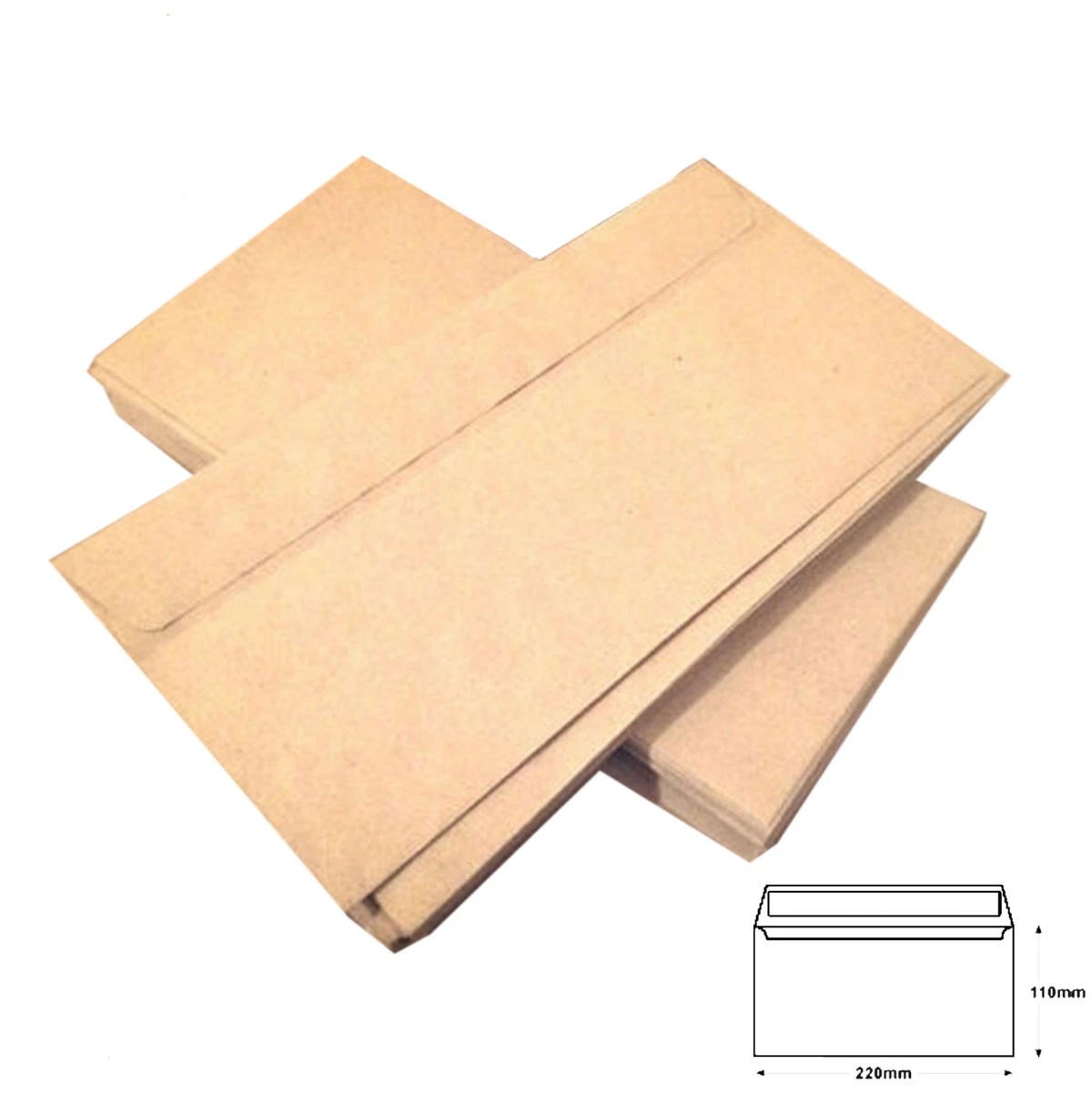 Kraft Envelopes DL Brown 80gsm Peel N Stick 100% Recycled