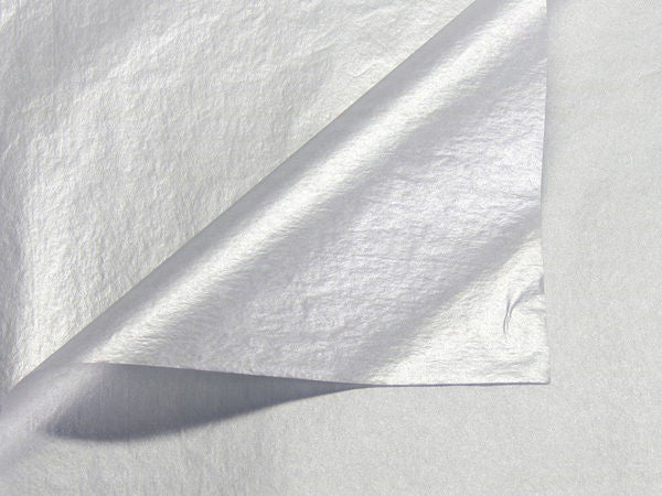 Metallic Silver Tissue Paper 500 Sheets 510mm x 760mm 22gsm %100 Recycled