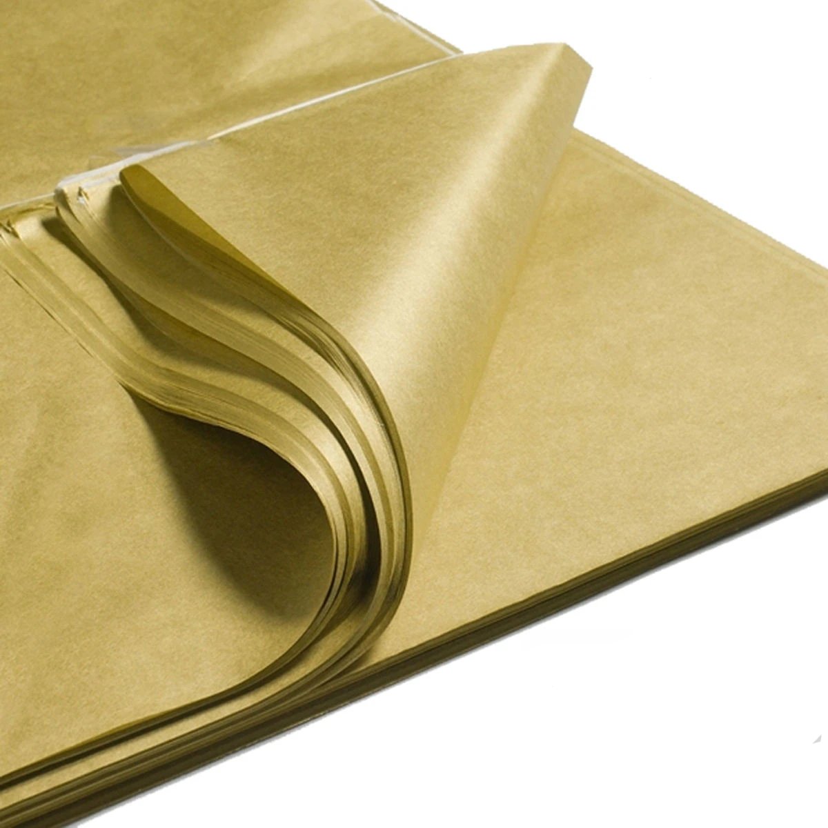 Metallic Gold Tissue Paper 500 Sheets 510mm x760mm 22gsm %100 Recycled