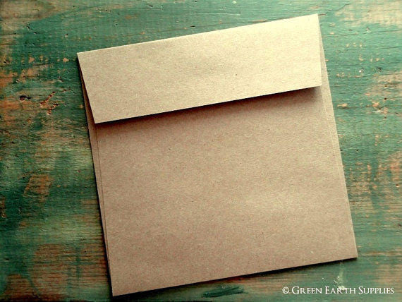 Kraft Envelopes Square Brown 150mm x 150mm 80gsm %100 Recycled