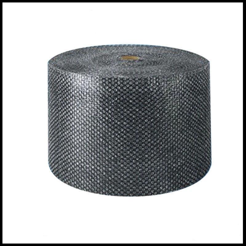 A roll of black biodegradable bubble wrap.