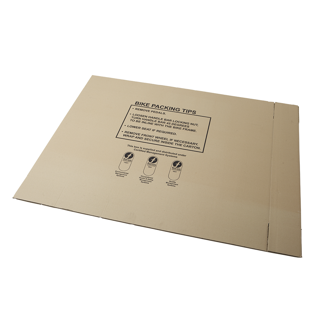 Cardboard bike moving box with instructions