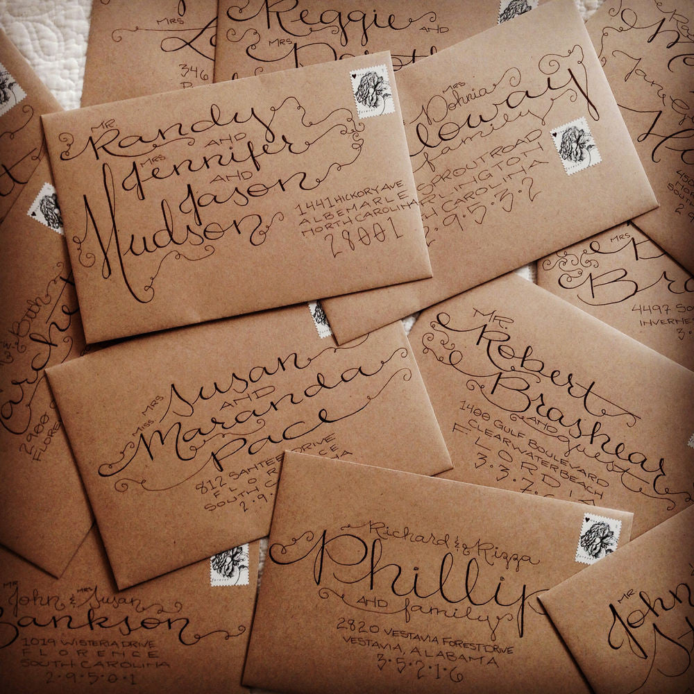 Eco friendly C6 kraft envelopes for wedding invitations Melbourne