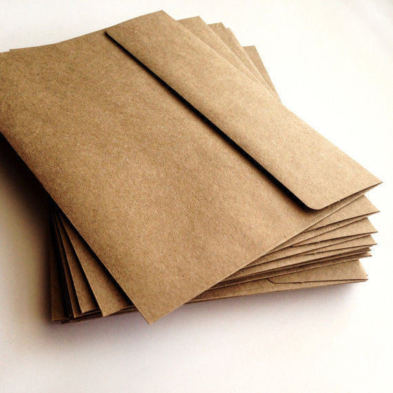 Eco friendly square kraft envelopes for wedding invitations Melbourne