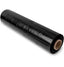 A roll of black pallet wrap film.