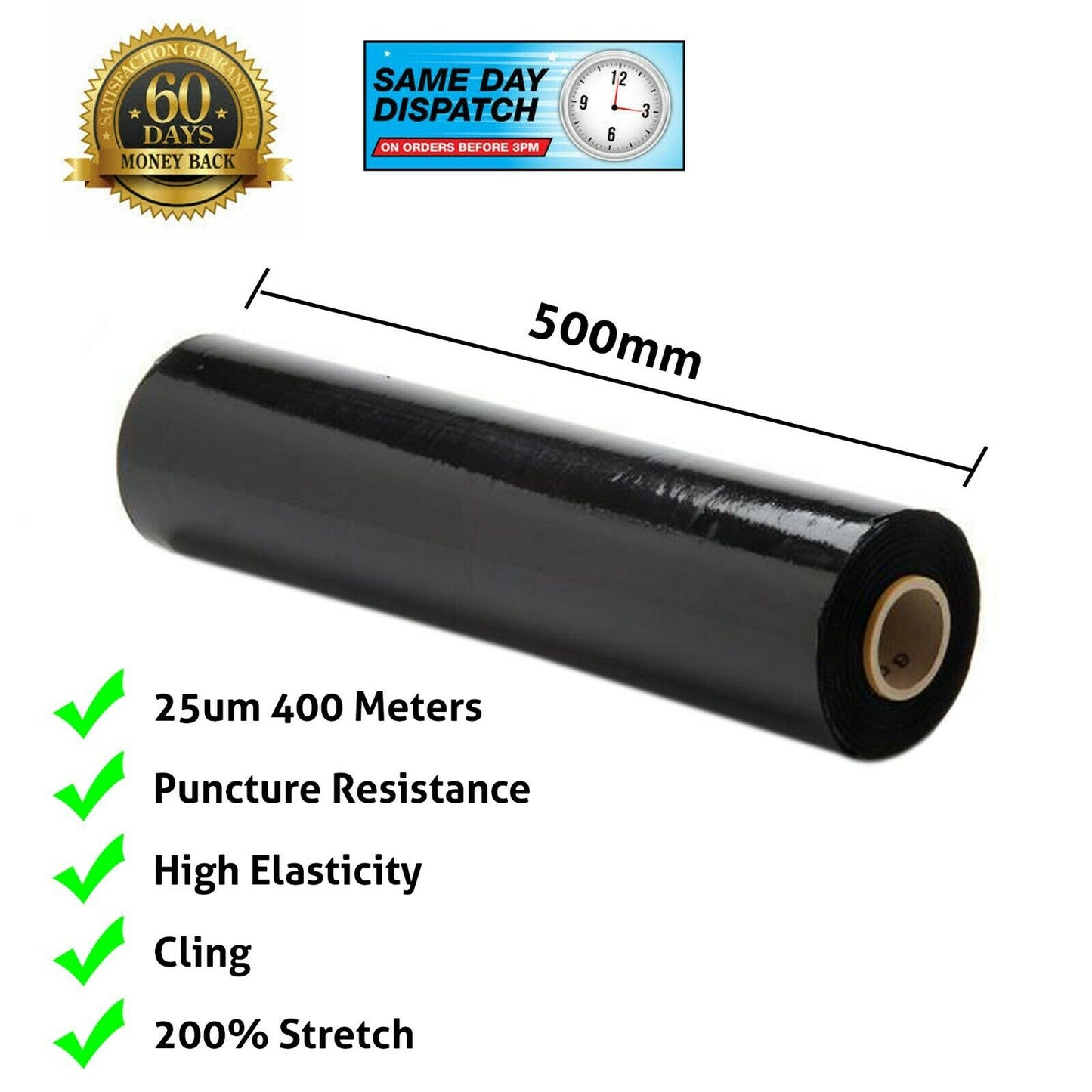 Black Pallet Wrap 500mm x 450m High Quality