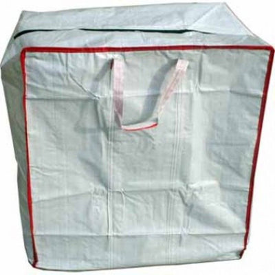 A pack of three white zippered carry storage bags with red trim. The bags appear to be made of a poly-woven material and are designed to fit most items with a dimension of 600mm x 530mm x 280mm.