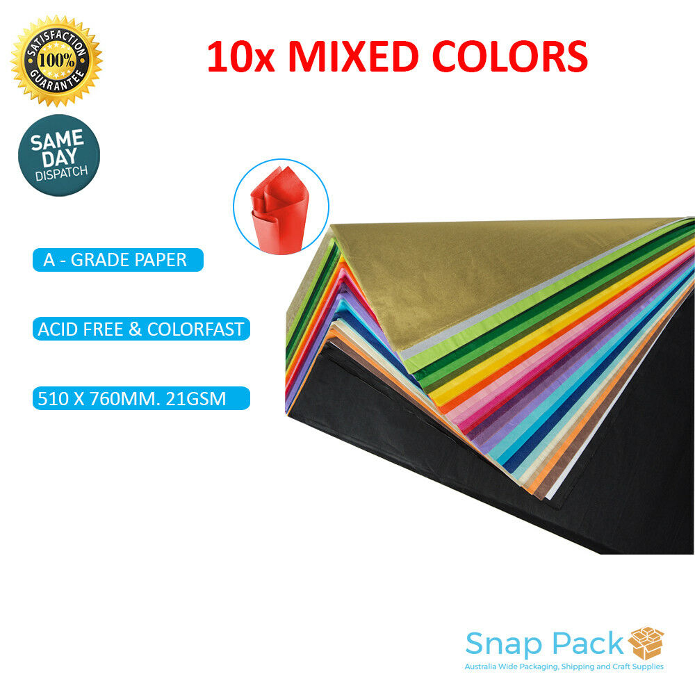 Acid Free Coloured Tissue Paper 500 Sheets Ream 510 x 760mm 22gsm