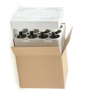 12 x Wine Bottle Cardboard Box With Polystyrene Inserts